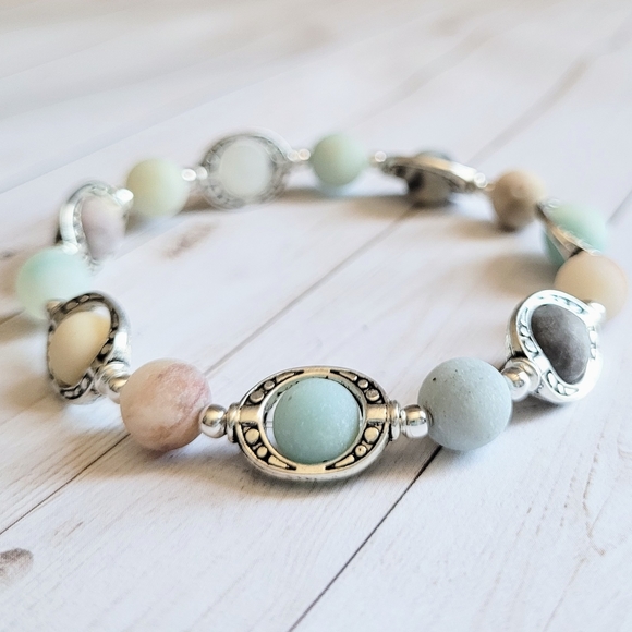 Jewelry - Silver Frame/ Amazonite Gemstone Bracelet